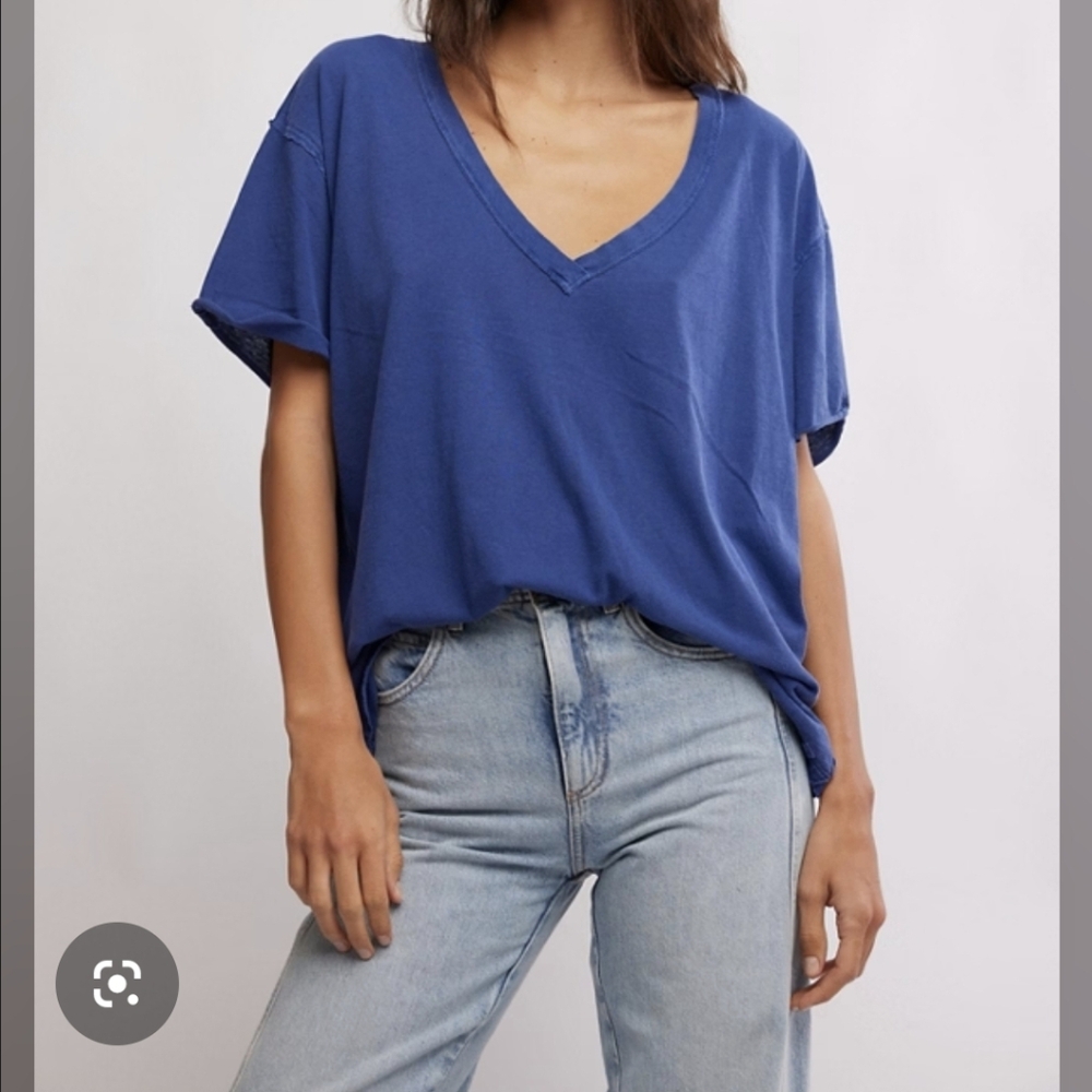 We The Free Navy Blue Nina V-Neck Tee
